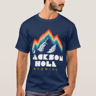 Jackson Hole Wyoming Ski Resort 1980s Retro T-Shirt