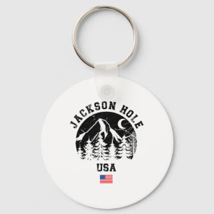 Jackson Hole Wyoming Ski Resort Alpine Skiing Amer Keychain