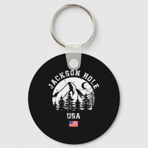 Jackson Hole Wyoming Ski Resort Alpine Skiing Amer Keychain