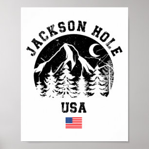 Jackson Hole Wyoming Ski Resort Alpine Skiing Amer Poster