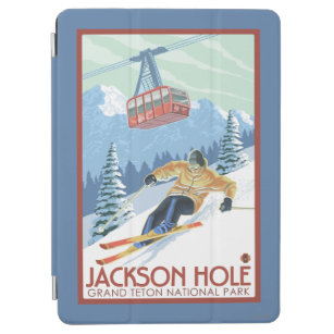 Jackson Hole, Wyoming Skier and Tram iPad Air Cover