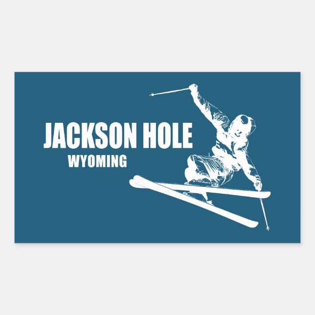 Jackson Hole Wyoming Skier Sticker (Front)
