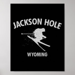 Jackson Hole Wyoming Skiing Ski Gift Tee  Poster