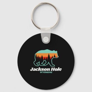 Jackson Hole Wyoming Skiing Snowboarding Bear Keychain