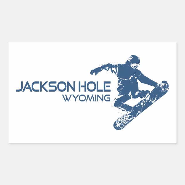 Jackson Hole Wyoming Snowboarder Sticker (Front)