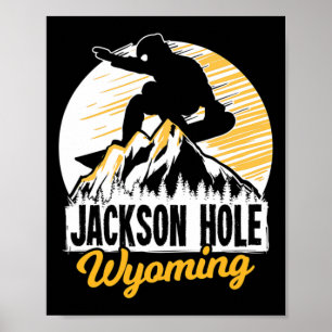 Jackson Hole Wyoming Snowboarding Gift For A Snowb Poster