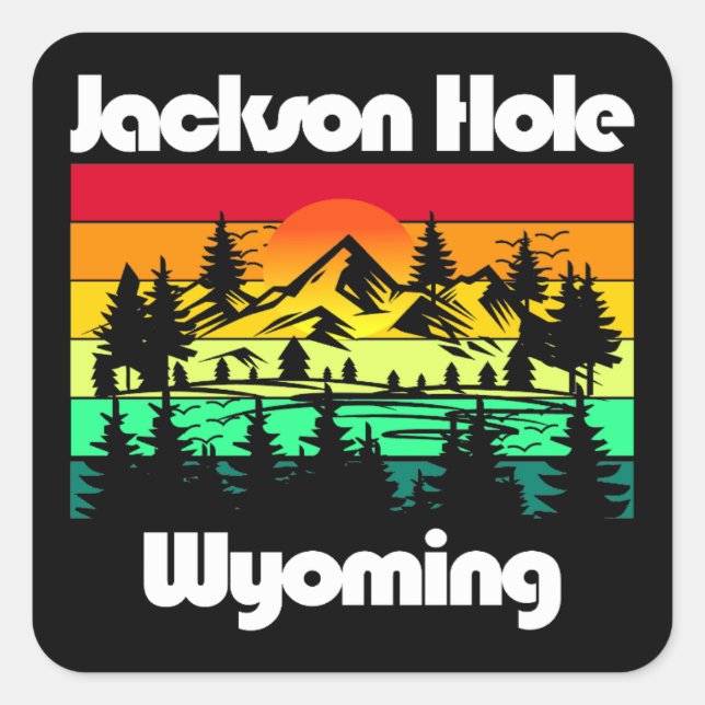 Jackson Hole Wyoming Square Sticker (Front)