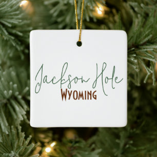 Jackson Hole, Wyoming Travel Souvenir Ceramic Ornament