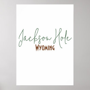 Jackson Hole, Wyoming Travel Souvenir Poster