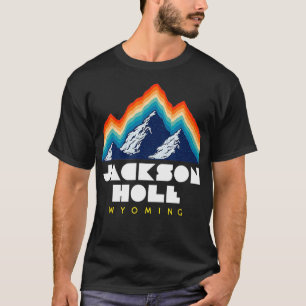 Jackson Hole Wyoming USA Ski Resort 1980s Retro Sh T-Shirt
