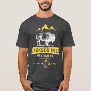 Jackson Hole Wyoming Vintage Bison Buffalo Men Wom T-Shirt