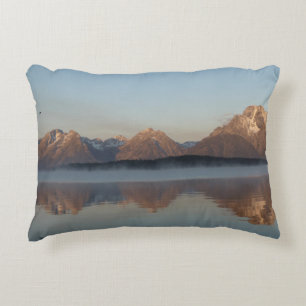 Jackson Lake Dam Reflection in Grand Teton Park Accent Pillow