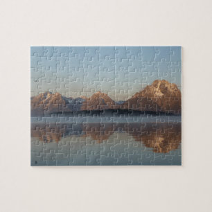 Jackson Lake Dam Reflection in Grand Teton Park Jigsaw Puzzle