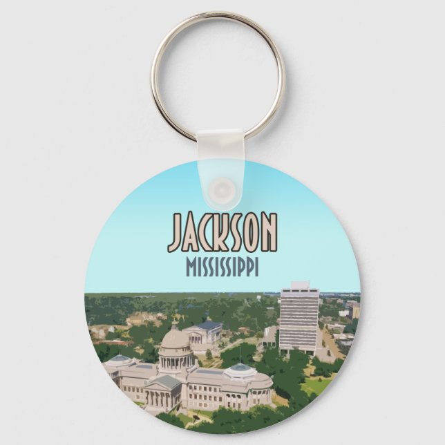 Jackson Mississippi Capital Downtown Keychain (Front)