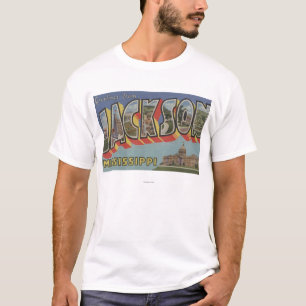 Jackson, Mississippi - Large Letter Scenes T-Shirt