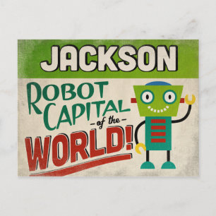 Jackson Mississippi Robot - Funny Vintage Postcard