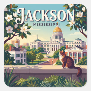 Jackson, Mississippi Square Sticker
