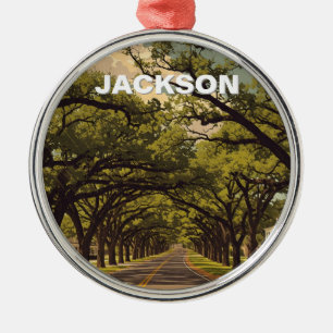 Jackson Mississippi Travel Metal Ornament
