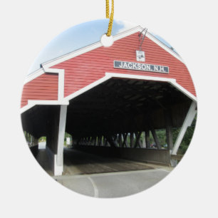 Jackson NH Covered Bridge Ceramic Ornament
