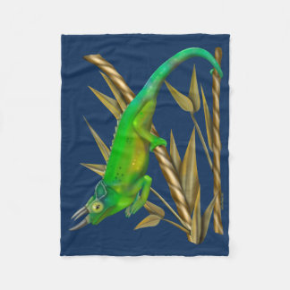 Jackson’s chameleon hanging out in the bamboo fleece blanket