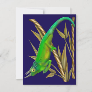 Jackson’s chameleon hanging out in the bamboo postcard