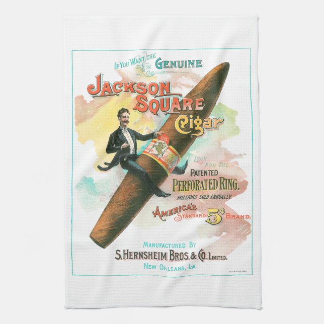 Jackson Square Cigar Kitchen Towel (Vertical)