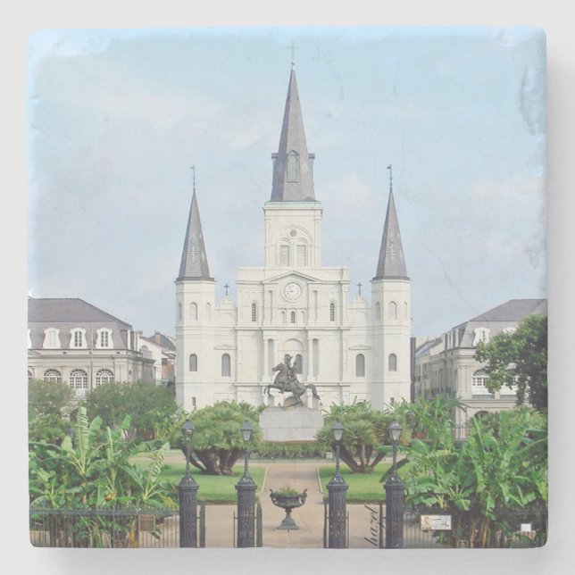 Jackson Square, Jackson Square Coaster,New Orleans Stone Coaster (Front)