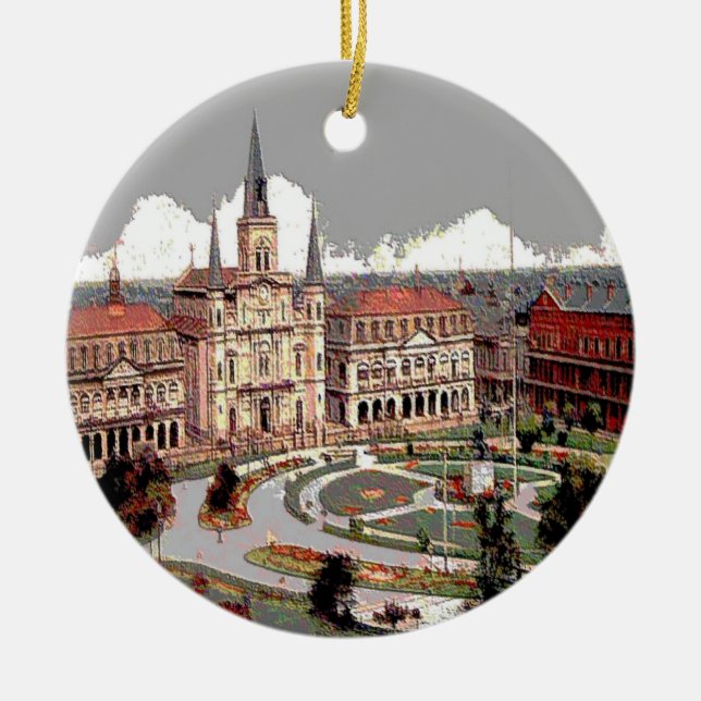Jackson Square new orleans Ceramic Ornament (Front)