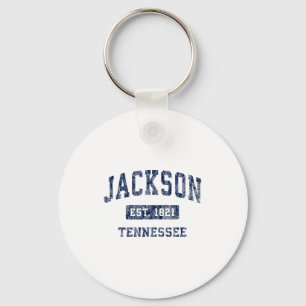 Jackson Tennessee Tn Vintage Established Sports De Keychain