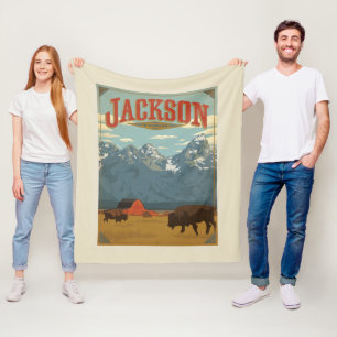 Jackson   Wyoming Fleece Blanket