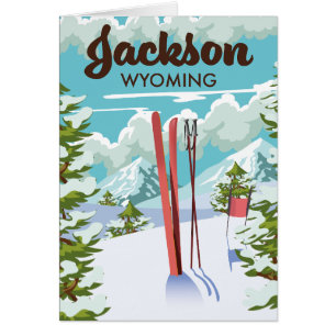 Jackson Wyoming ski poster