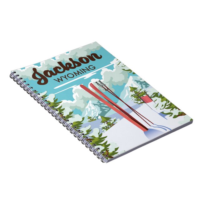 Jackson Wyoming ski poster Notebook (Right Side)