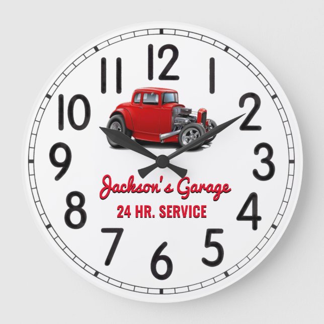 Jackson's 24 Hour Vintage Garage Large Clock (Front)