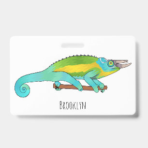 Jackson's chameleon cartoon illustration badge