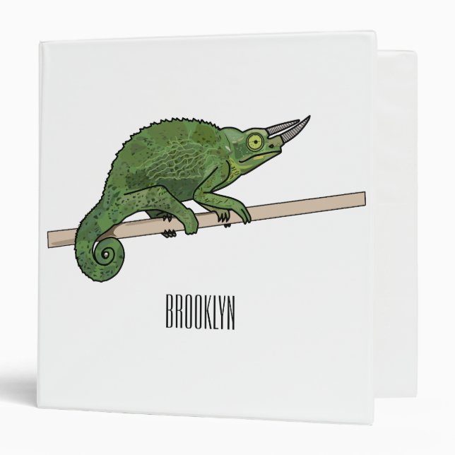 Jackson's chameleon cartoon illustration binder (Front/Inside)
