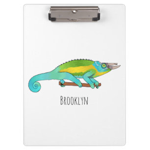 Jackson's chameleon cartoon illustration clipboard