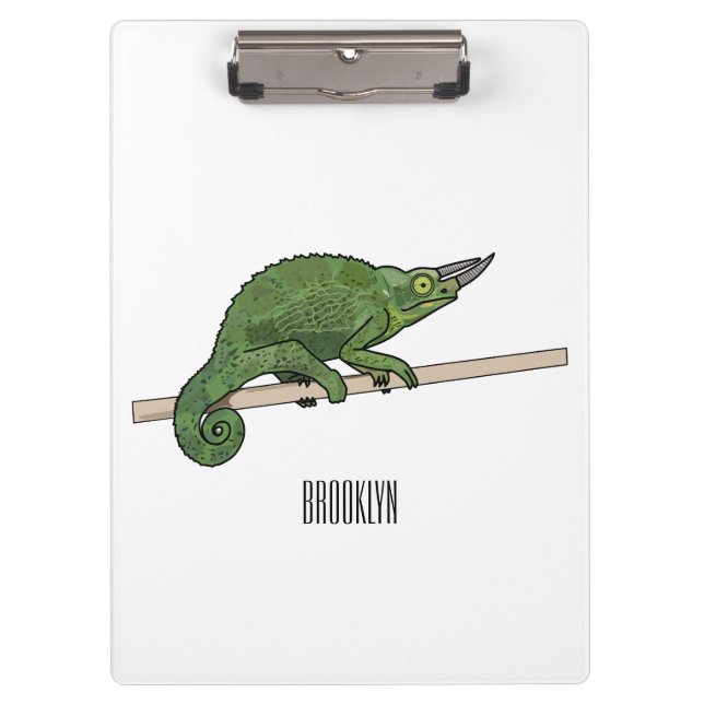 Jackson's chameleon cartoon illustration clipboard (Front)