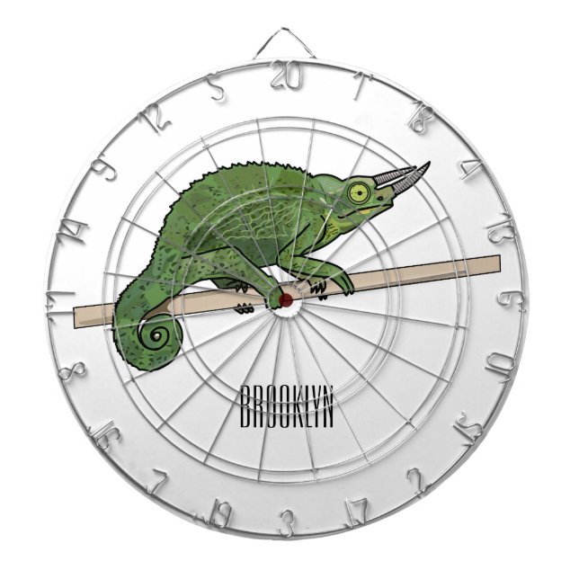 Jackson's chameleon cartoon illustration dartboard (Front)
