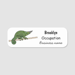 Jackson's chameleon cartoon illustration name tag