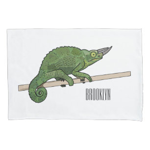 Jackson's chameleon cartoon illustration pillowcase