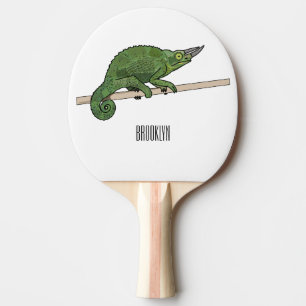 Jackson's chameleon cartoon illustration ping pong paddle