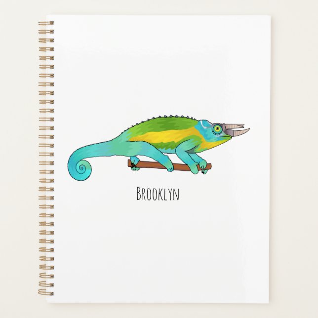 Jackson's chameleon cartoon illustration planner (Front)