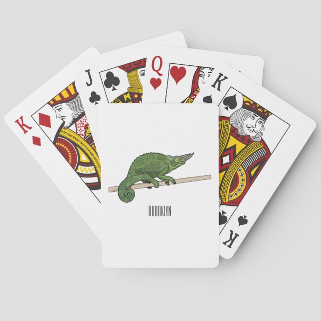 Jackson's chameleon cartoon illustration playing cards (Back)