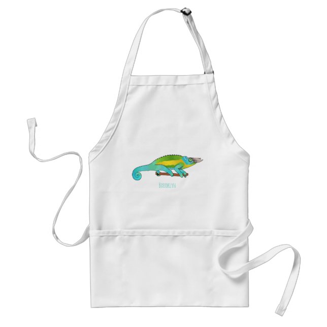 Jackson's chameleon cartoon illustration standard apron (Front)