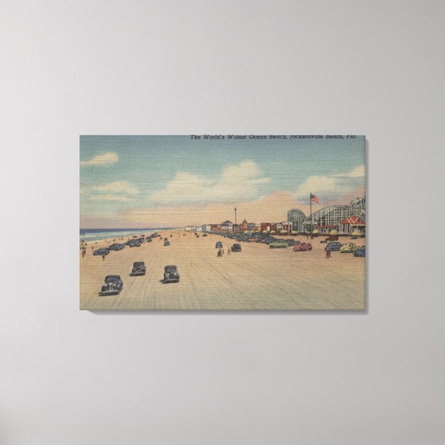 Jacksonville Beach, FL - The world's Widest Ocea Canvas Print (Front)