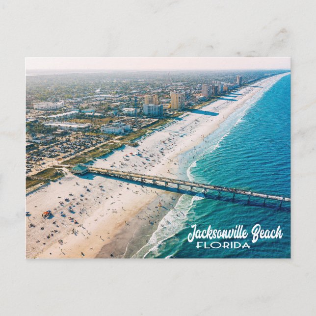 Jacksonville Beach, Florida aerial view photo Postcard (Front)