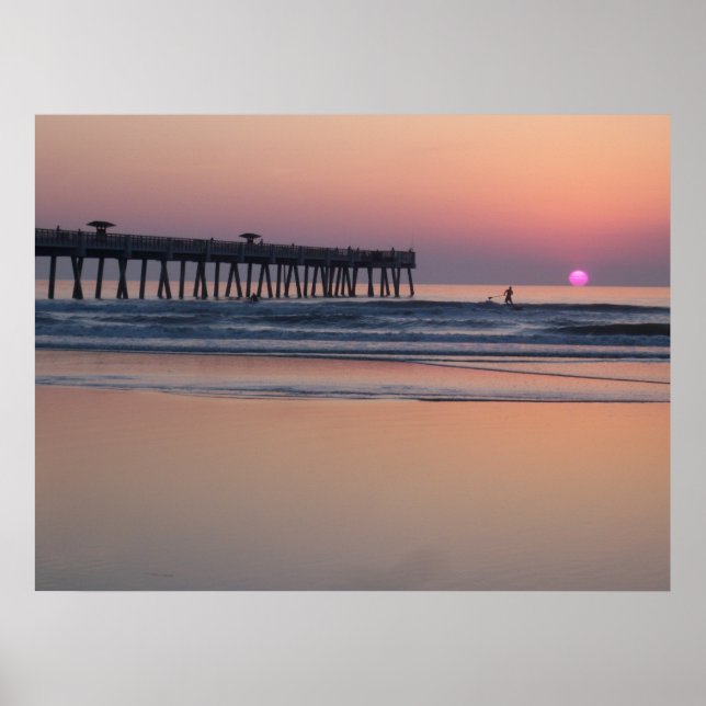 Jacksonville Beach, Florida Sunrise Poster (Devant)