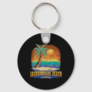 Jacksonville Beach Florida Vintage Distressed Souv Keychain
