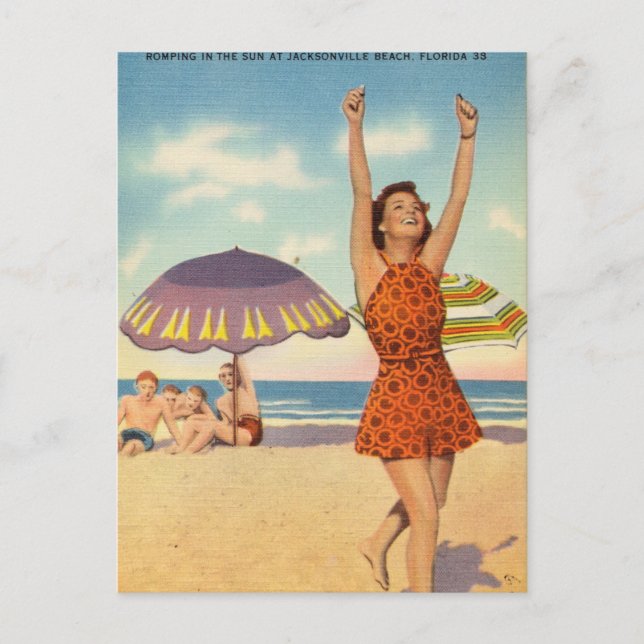 Jacksonville Beach, Florida Vintage Postcard (Front)