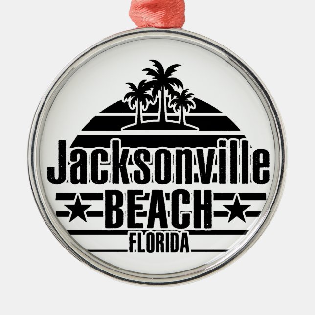Jacksonville Beach Metal Ornament (Front)
